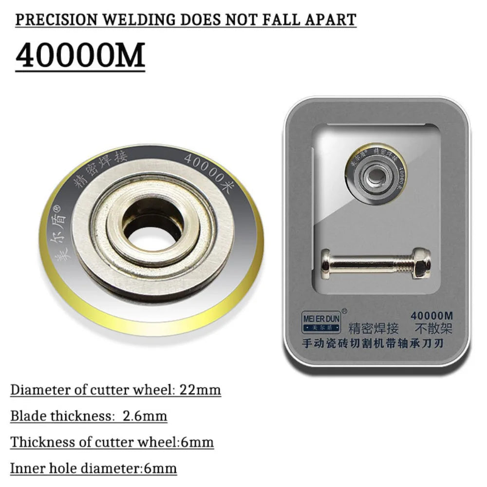 Manual da roda do cortador da telha do carboneto da liga com porca de bloqueio do parafuso cortador da telha cerâmica 22mm lâmina manual da máquina de corte da telha Kasa & Pet