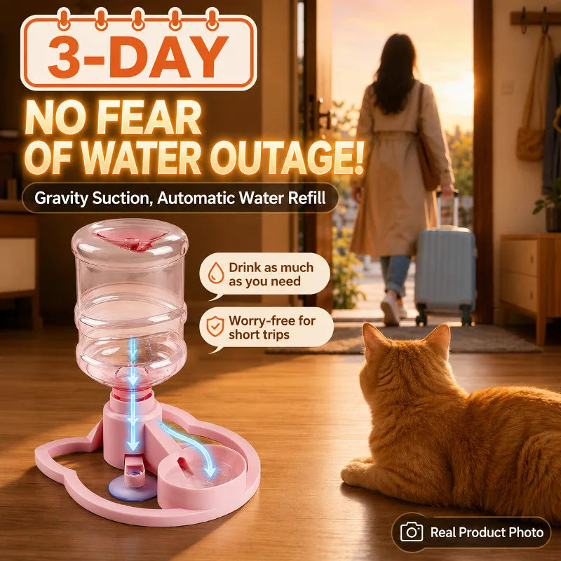 Dispensador de Água para Animais de Estimação Sem Eletricidade, Tigela Automática Antivazamento para Gatos e Cães Pequenos, Uso Diário em Ambientes Internos