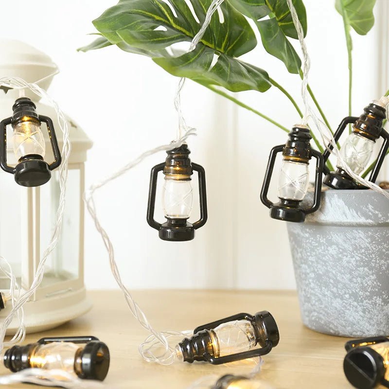 Lanterna luzes da corda 80 luzes led vintage natal dia das bruxas luzes decorativas da corda pátio jardim casa 484 - Kasa & Pet