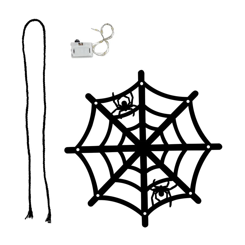 Luzes Decorativas de Halloween para Pendurar em Janelas e Paredes, Ornamentos LED Assustadores de Silhueta de Fantasma, Bruxa, Gato Preto e Teia de Aranha para Pendurar em Ambientes Internos - Kasa & Pet