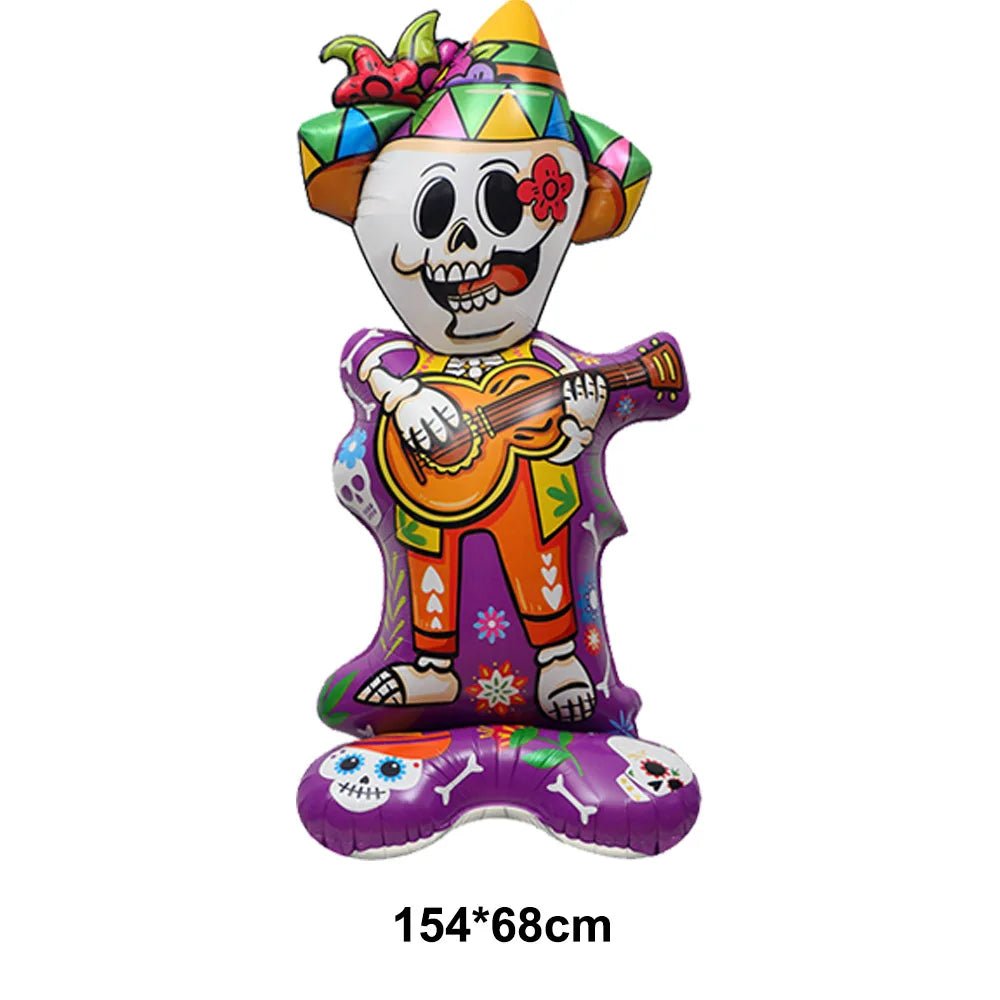 Balão Inflável de Folha de Alumínio para Decoração de Festa de Halloween: Fantasma, Abóbora, Crânio, Casa Assombrada, Lápide e Esqueleto - Kasa & Pet