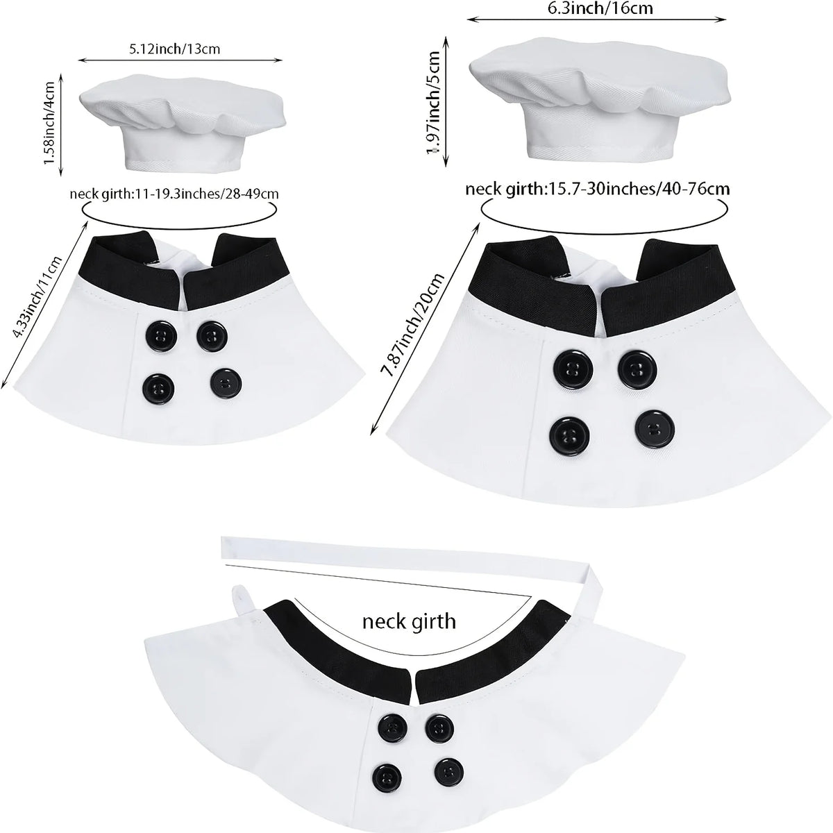 Conjunto de Fantasia para Animais de Estimação Top Chef com 2 Peças, Chapéu e Avental, Roupas Engraçadas e Fofas para Gatos e Cães, Fantasia de Chef para Cães em Feriados, Roupas com Tema de Restaurante