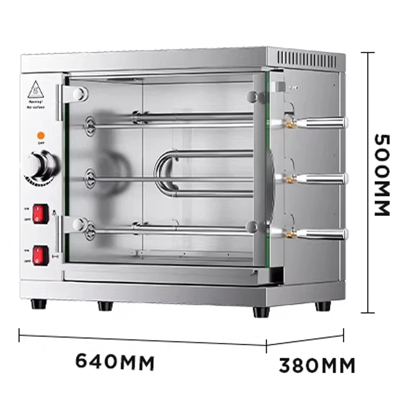 Churrasqueira Comercial com 3/5/7/9 Grelhas, Forno Rotativo, Churrasqueira Brasileira, Forno Elétrico de Convecção (Personalizável)