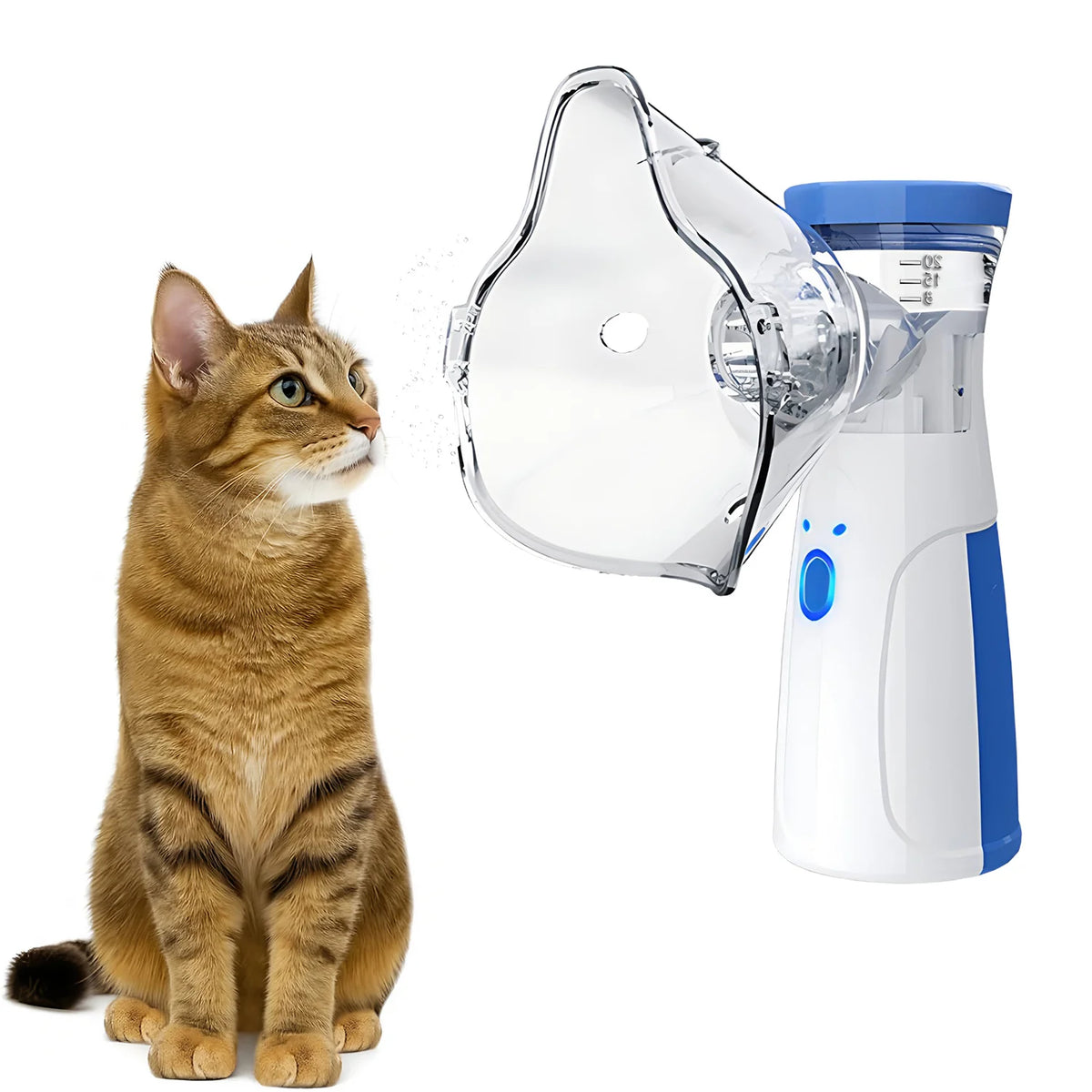 Nebulizador inalador de asma para animais de estimação, para alívio respiratório, fácil de usar, dispositivo veterinário para animais, promove a saúde das animais de estimação