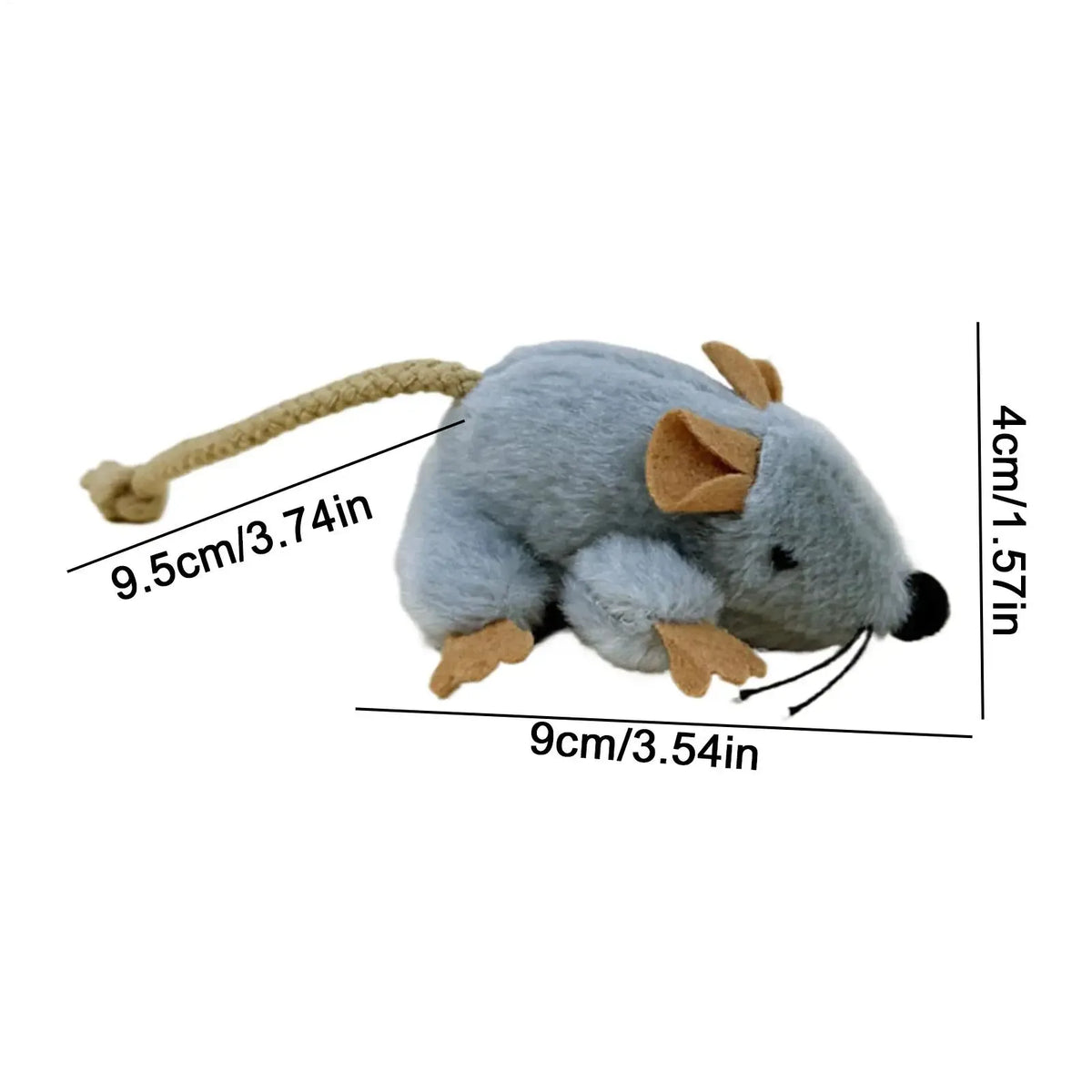 Brinquedo de Pelúcia para Gato em Forma de Rato com Cauda Realista e Som, Brinquedos Interativos para Gatinhos, Jogo de Caça para Gatos de Interior, Acessórios para Animais de Estimação