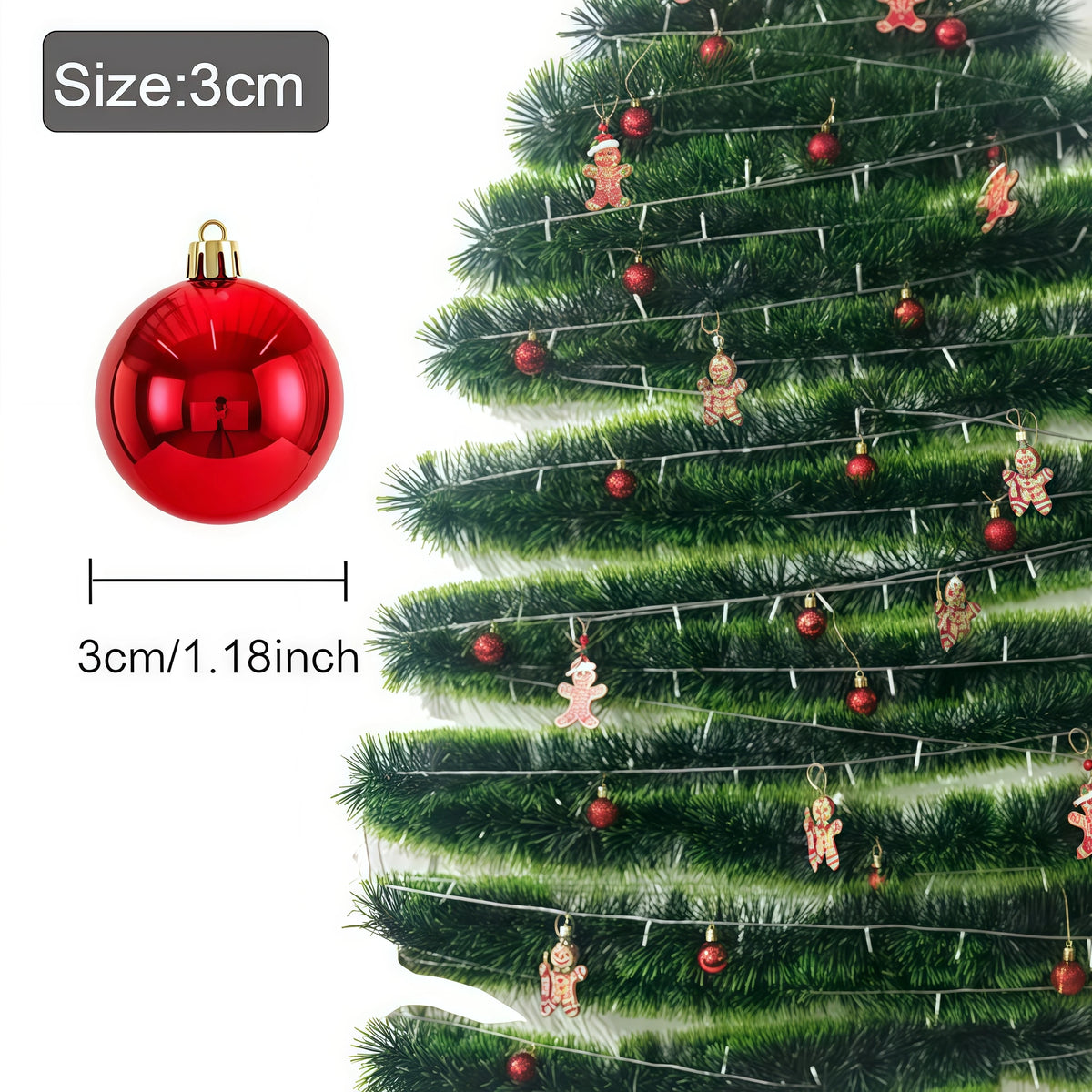 24 pçs 3cm bolas de natal decorações de natal enfeites de árvore bola de natal pendurado pingentes de árvore decoração de festa em casa presente de ano novo