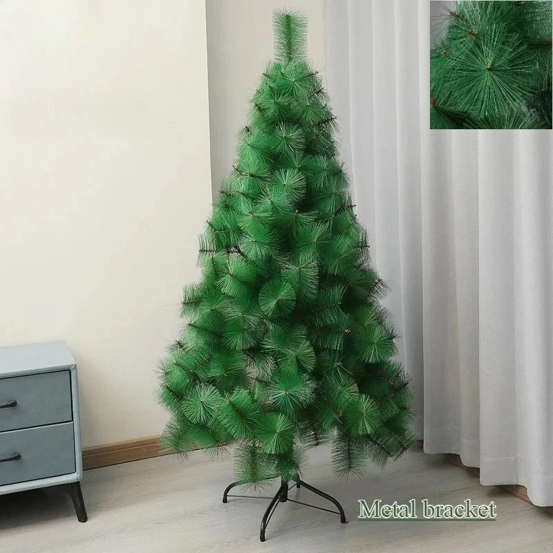 Árvore de Natal artificial com agulhas de pinheiro, 1,2 a 2,1 metros, árvore de Natal verde realista com suporte de metal, para decoração de festas e eventos em casa.