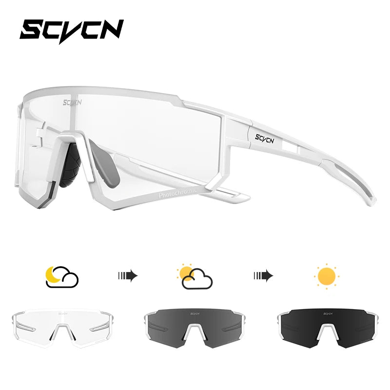SCVCN Outdoor Cycling Sunglasses Men's MTB Bike Glasses Sports Mountain Climbing Fishing Women's Bicycle Cycling UV400 Goggles