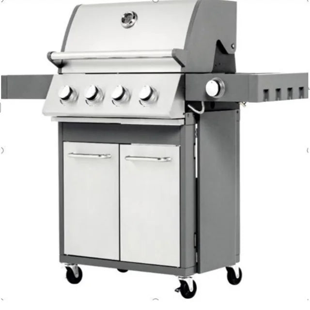 Armários e Ilhas para Churrasqueiras de Cozinha Externa em Aço Inoxidável 304 de Alta Resistência, com Grelhadores de Churrasco a Carvão, GLP e Gás Natural, com Rotação Visual