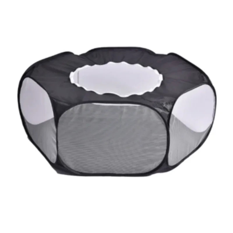 Transparente portátil pet gaiola tenda cão gato cercadinho aberto dobrável quintal cerca para hamster coelho cobaia pequena gaiola para animais de estimação