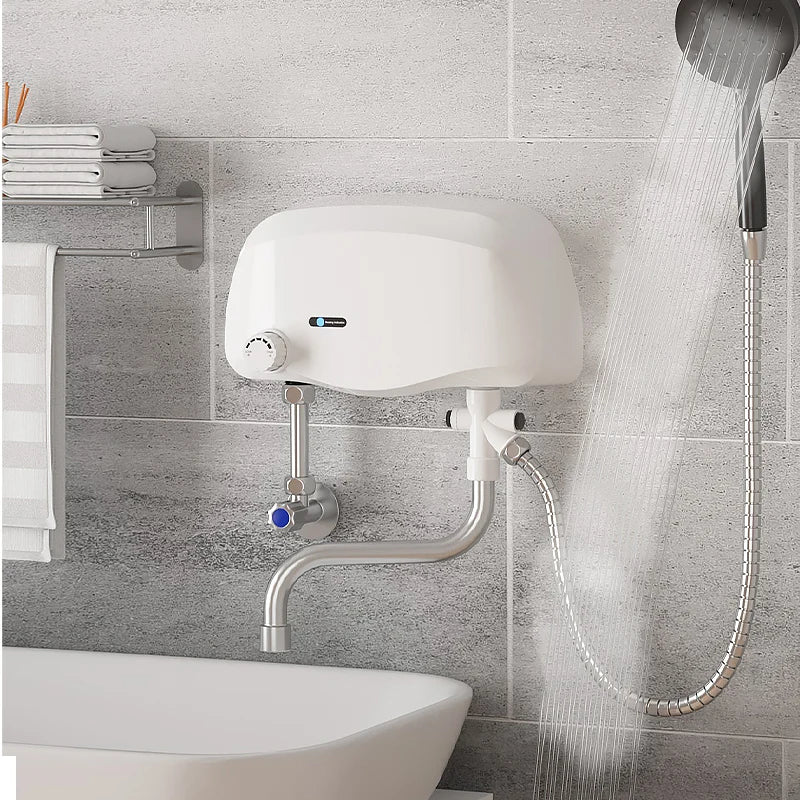 Aquecedor de água instantâneo 3500W, saída dupla de água quente/fria, aquecedores elétricos de água, chuveiro de banheiro com display de temperatura 220V