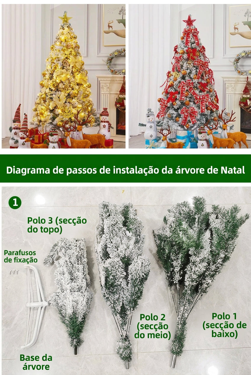 1-2PCS Árvore de Natal Artificial de 45cm, Árvore de Pinheiro Coberta de Neve