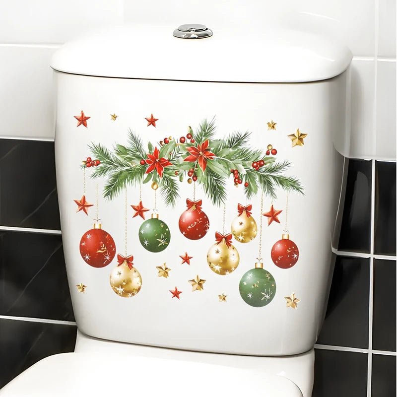 Natal boneco de neve adesivo higiênico feliz natal festa decoração 2025 natal decoração do banheiro navidad natal presente de ano novo 2026