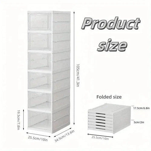 6 camadas caixa de armazenamento sapato rack organizador economia espaço dobrável plástico transparente sapato formadores para parede canto prateleira empilhável Kasa & Pet