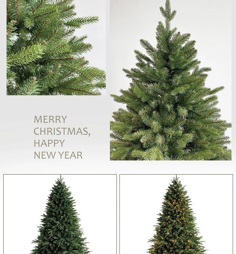Árvore de Natal mista de PE de alta qualidade para decoração de Natal 2026, ramos densos com luzes, árvore de Natal
