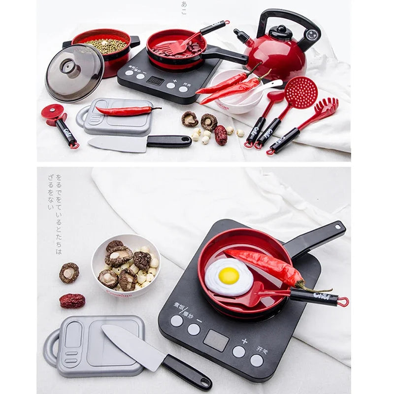 Conjunto de brinquedos de cozinha para crianças menina cozinhar bebê corte frutas cozinhar utensílios de cozinha simulação educação fingir jogar