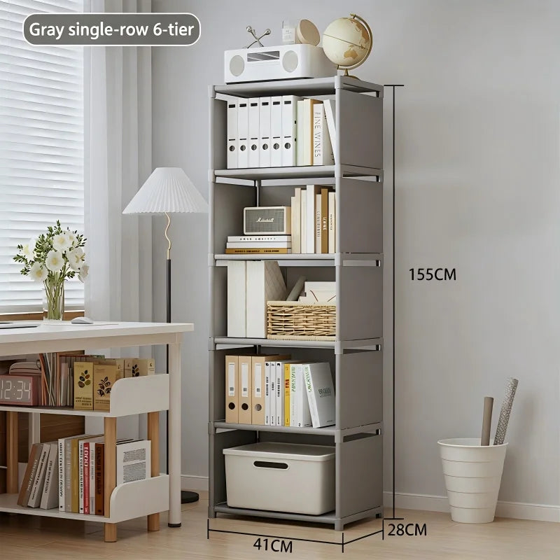 Estante de Livros Multicamadas de Fácil Montagem, Prateleira de Armazenamento para Sala de Estar, Quarto e Estudo, Ideal para Livros, Brinquedos e Diversos