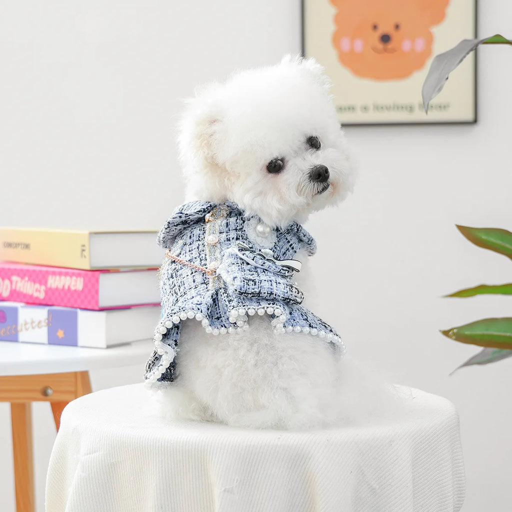 Fantasia de cachorrinho pérola para cães pequenos, chihuahua, yorkie, outono, inverno, roupa de princesa para animais de estimação, halloween, para gatos fêmeas