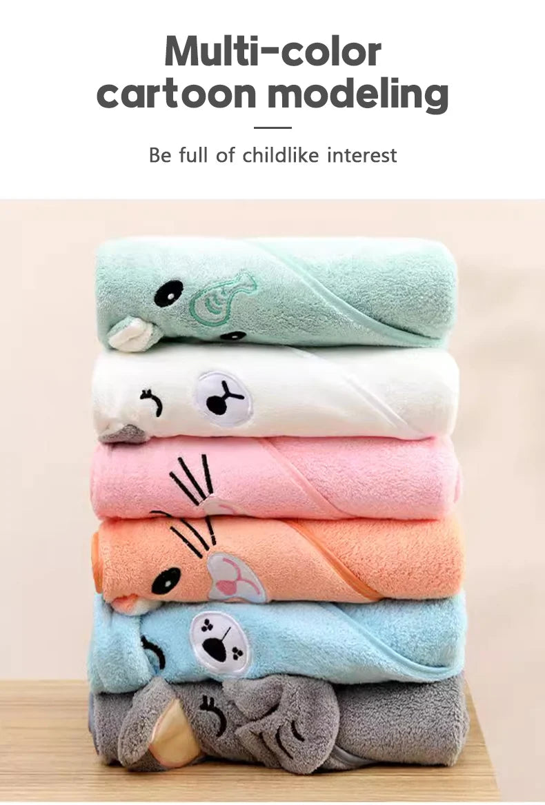 Toalha de banho fofa para bebê, toalha absorvente macia para recém-nascidos, cobertores para bebês para meninas e meninos