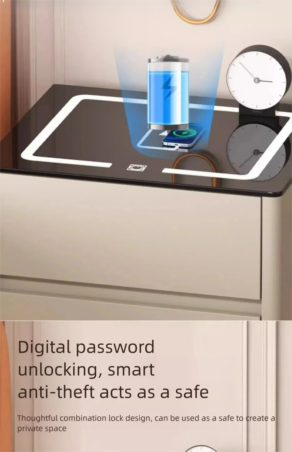 Mesa de Cabeceira Inteligente com Armazenamento para Quarto - Móveis para Casa
