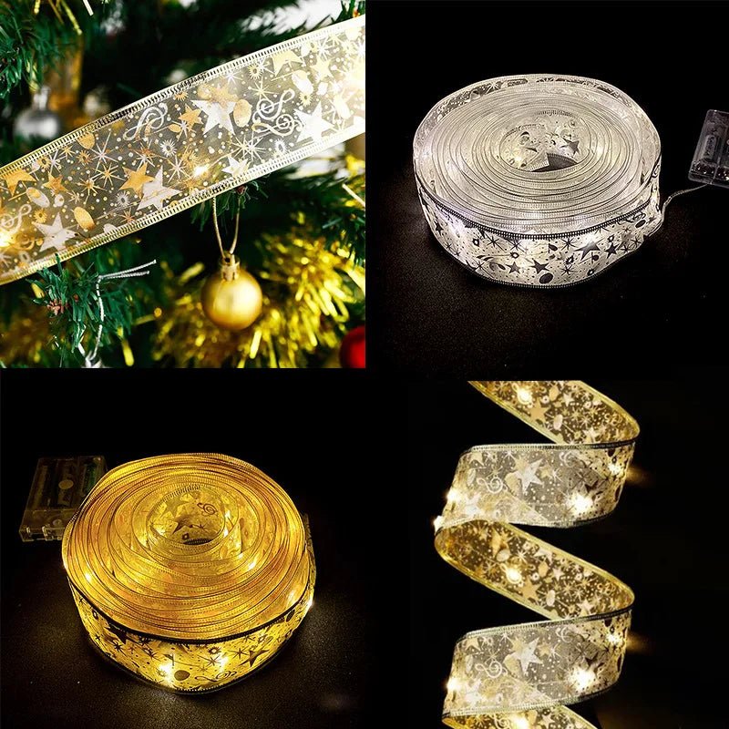 Decoração de natal fita luzes de fadas ornamento da árvore de natal luzes da corda de natal navida natal decoração de ano novo 2025