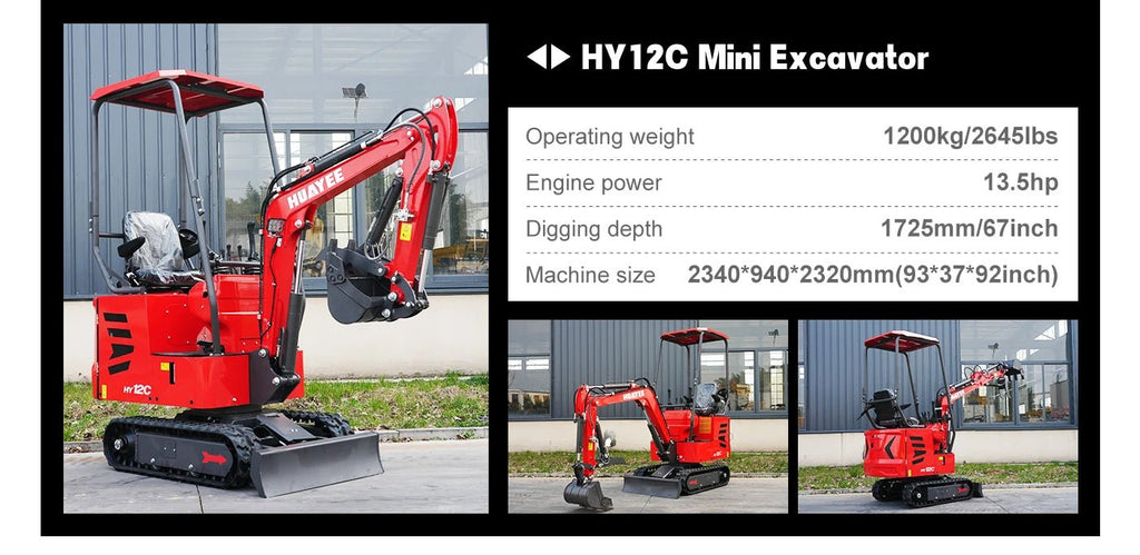 Mini Escavadeira de Nível Profissional — Equipada com Cabine Deluxe e Motor Diesel Kubota. Envio dos EUA. Personalizável. - Kasa & Pet