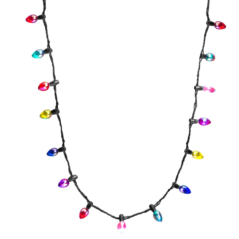 Colar de luzes LEDs de Natal com 8 luzes Bulbos de Natal Flash String Luzes de brilho Colar String Festival Decoração