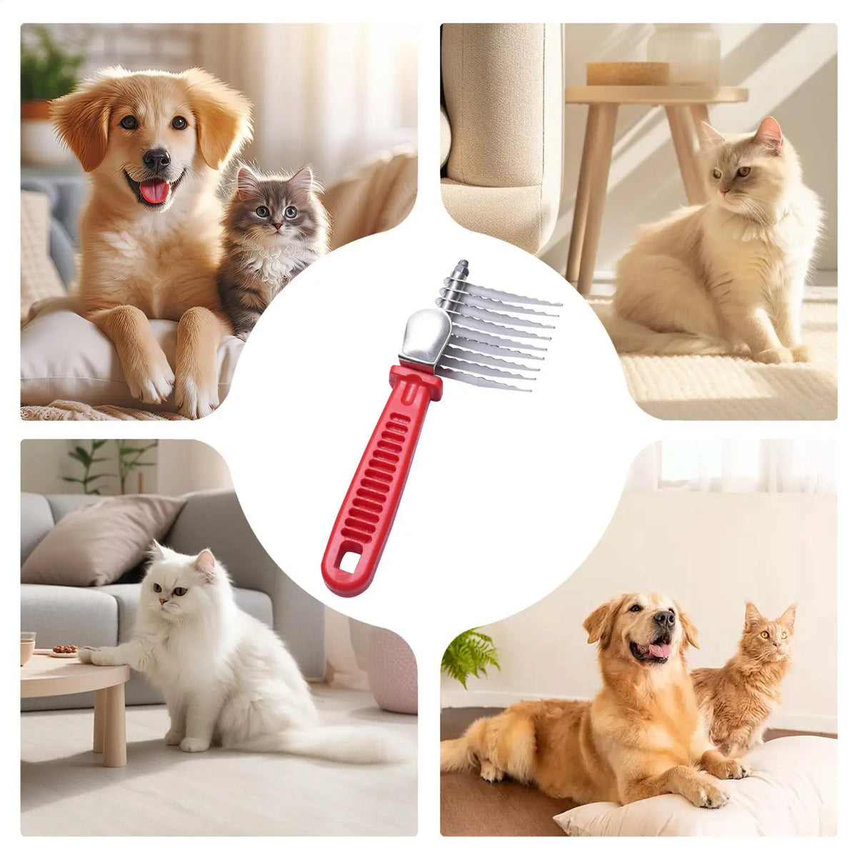 Escova Desembaraçadora para Pets, Escova de Tosa para Remoção de Pelos, Escova Suave para Desembaraçar Pelos, Ferramentas para Gatos, Uso Interno e Externo