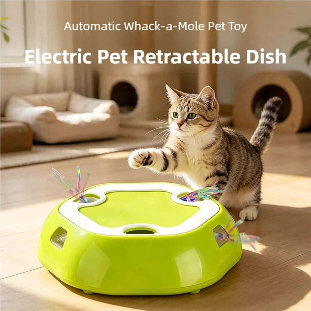 Brinquedo Elétrico Retrátil para Gatos: Placa de Exercício com Múltiplos Buracos para Aliviar o Tédio e Estimular a Energia (Estilo Whack-a-Mole)