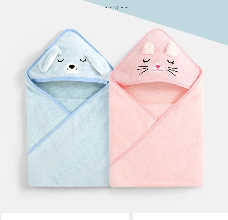 Toalhas de Banho para Bebês com Capuz de Animais em Desenho Animado, Macias, para Recém-Nascidos, Manta, Robe de Banho para Crianças, Envoltório Quente para Dormir para Meninos e Meninas