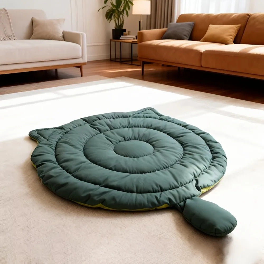 Cama de Pelúcia Fofa para Gatos 1pc, Colchonete em Formato de Gato, Macio, Respirável e Lavável para Gatos e Cães, Uso em Todas as Estações