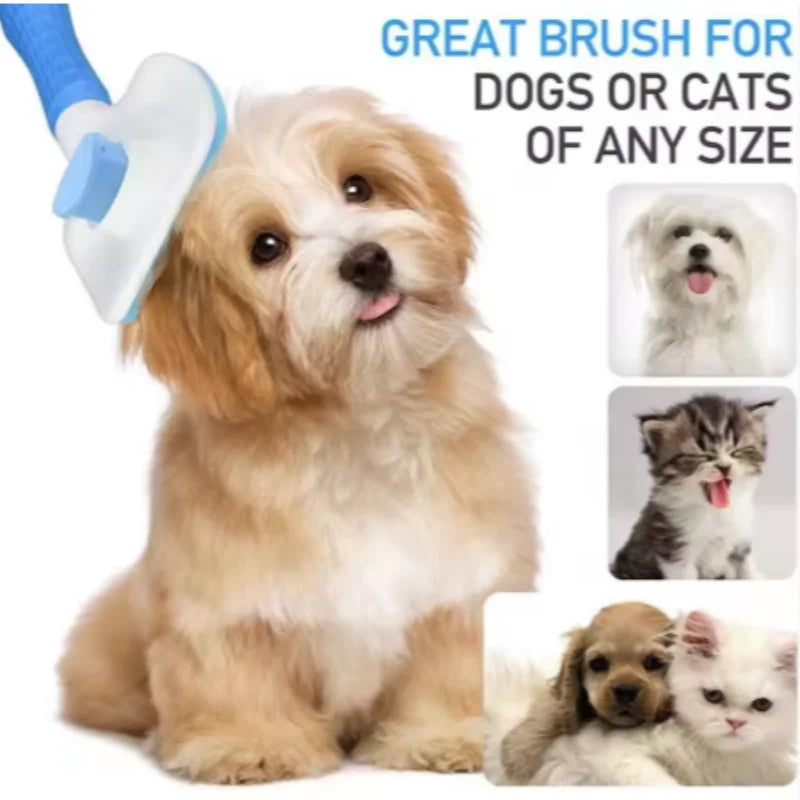 Escova para Cães e Gatos, Escova de Limpeza Automática para Remover Pelos de Animais, Ferramentas de Higiene para Cães e Gatos, Escova Desembaraçadora para Animais de Estimação, Acessórios para Cães