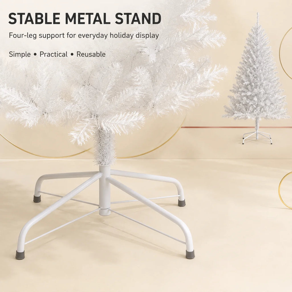 Árvore de Natal artificial branca, em PVC, para decoração de festas, casamentos e eventos, com suporte de metal
