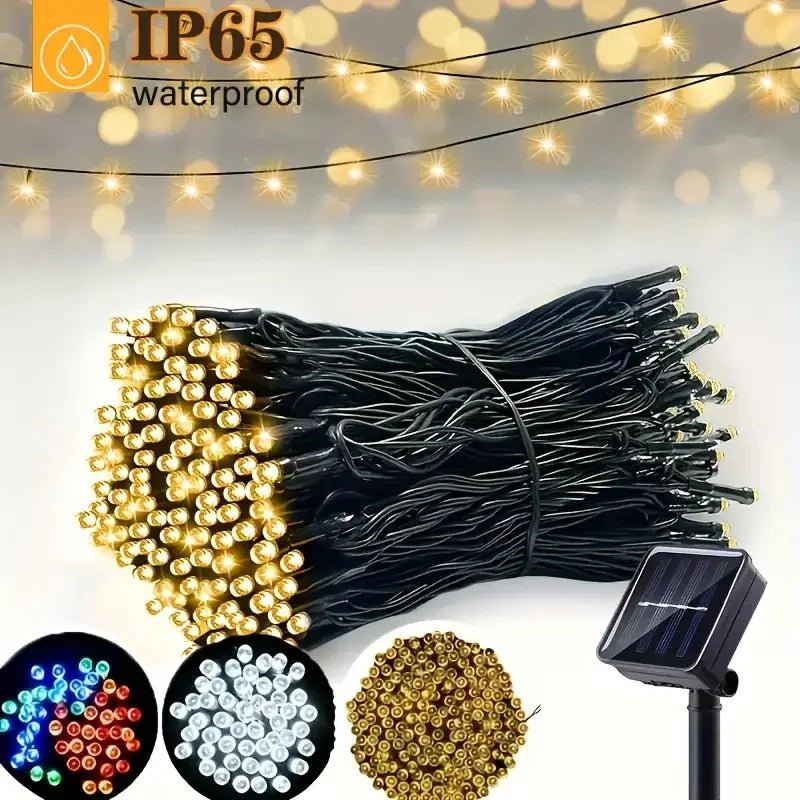 Corda de luz solar ao ar livre led decoração de natal, corda de luz solar luz de fadas jardim decoração de natal luz