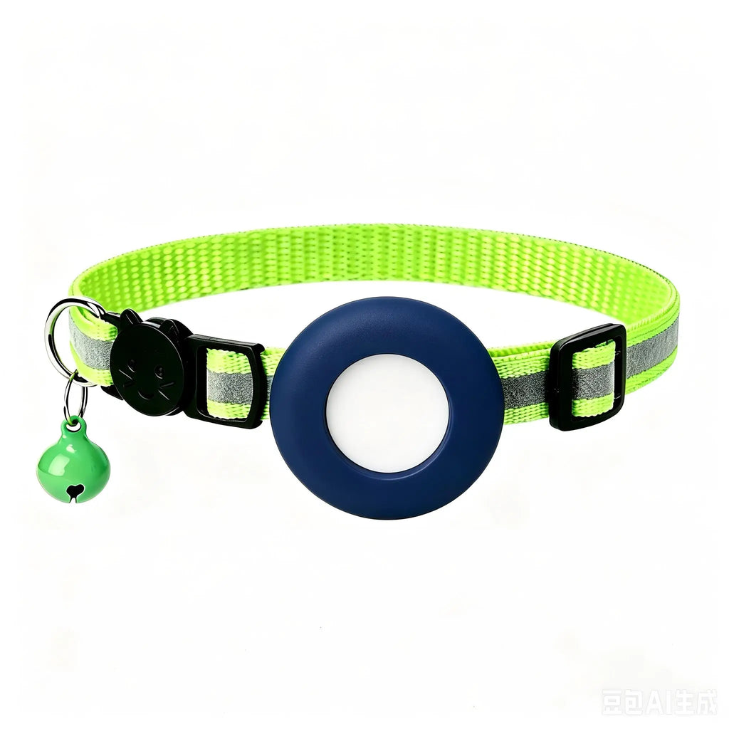 Coleira para Gato Airtag, Fivela de Segurança Refletiva com Sino, Coleira GPS Ajustável Anti-Perda para Gatinhos e Filhotes