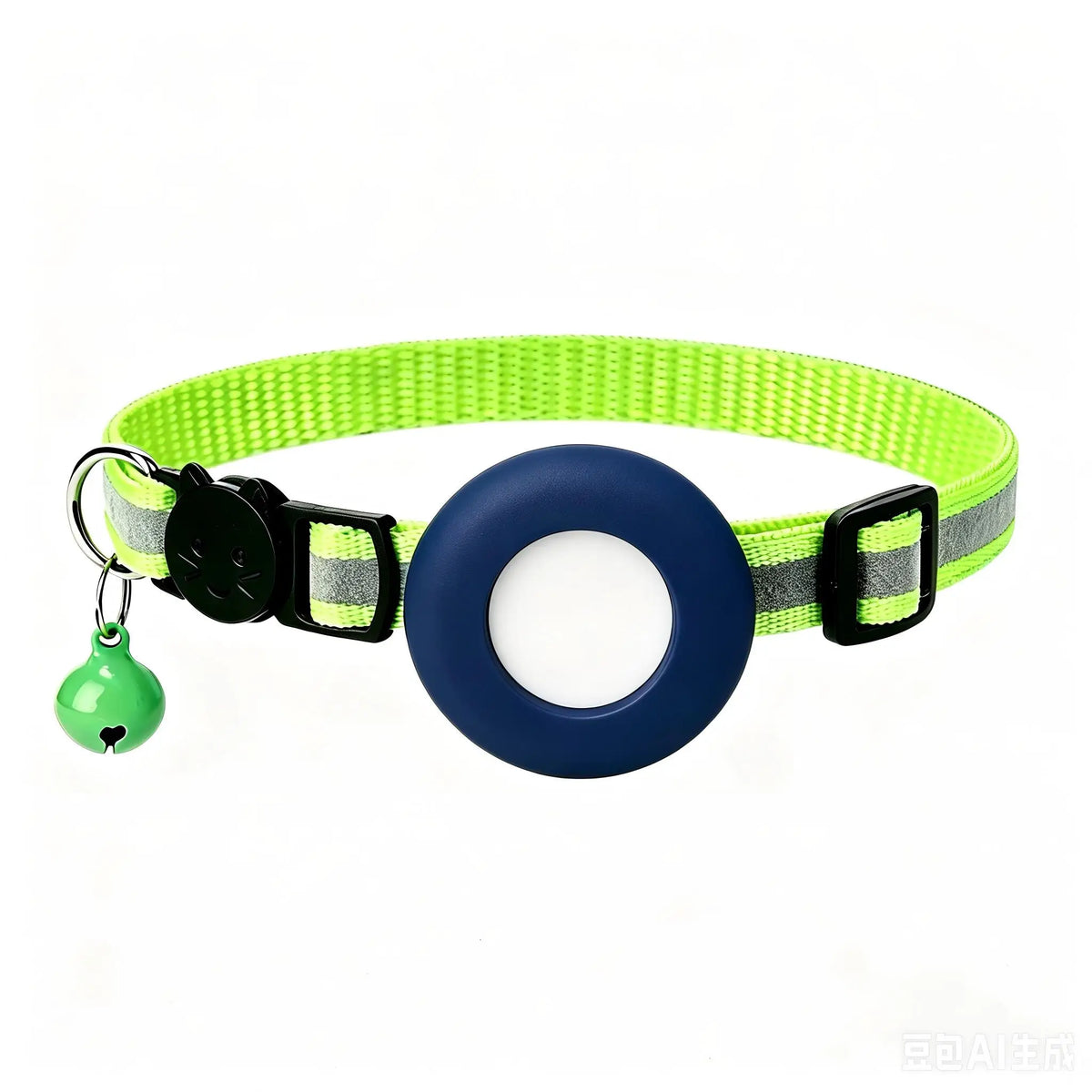 Coleira para Gato Airtag, Fivela de Segurança Refletiva com Sino, Coleira GPS Ajustável Anti-Perda para Gatinhos e Filhotes