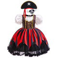 Halloween meninas vestido pirata cosplay carnaval festa pirata role play terno com lenço crianças roupas de desempenho de palco