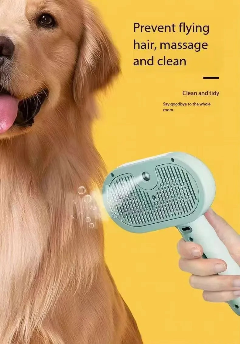 Pet Spray Hair Comb Pet Hair Remover Cleaning Brush Cats Grooming Dog Accessories Tools Dematting Water Mist Humidifier Comb