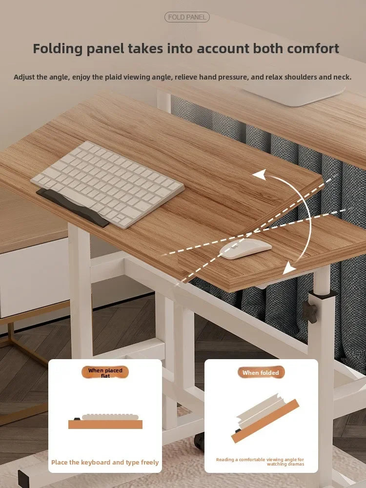 Mesa de computador móvel moderna, mesa de escrita elevatória, mesa de pé dobrável, mesa de cabeceira para quarto, mesa pequena individual, durável.