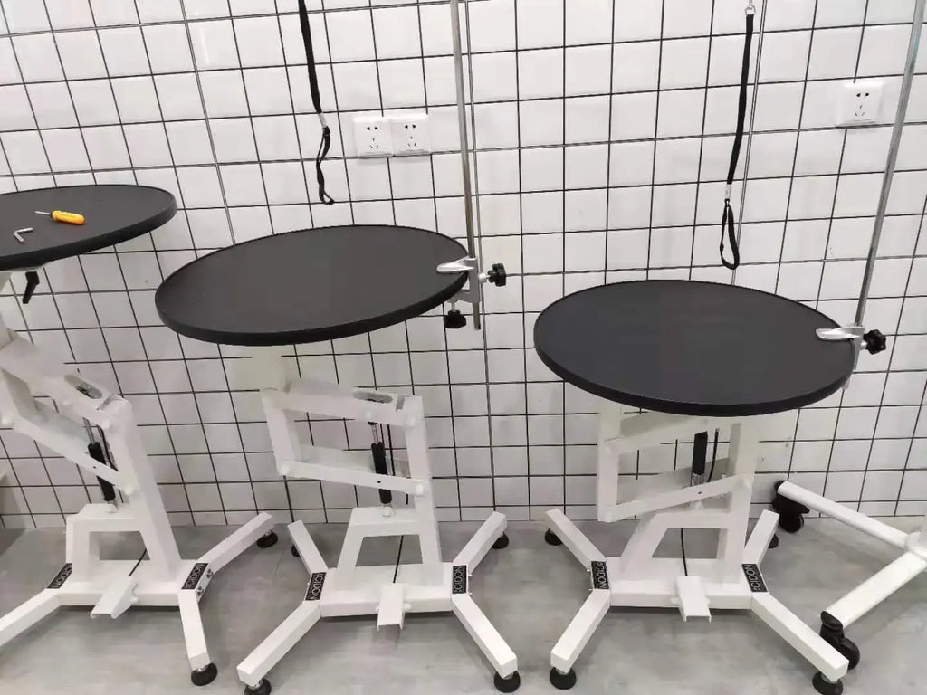 Cães de pelúcia para animais de estimação e gatos, modelagem de beleza, levantamento pneumático, mesa redonda rotativa, mesa de beleza, mesa cosmética