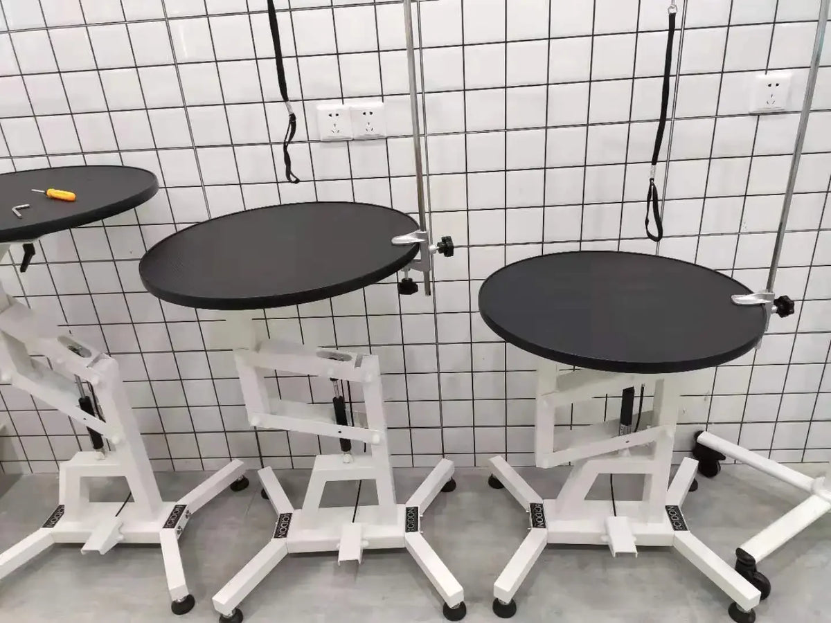 Cães de pelúcia para animais de estimação e gatos, modelagem de beleza, levantamento pneumático, mesa redonda rotativa, mesa de beleza, mesa cosmética