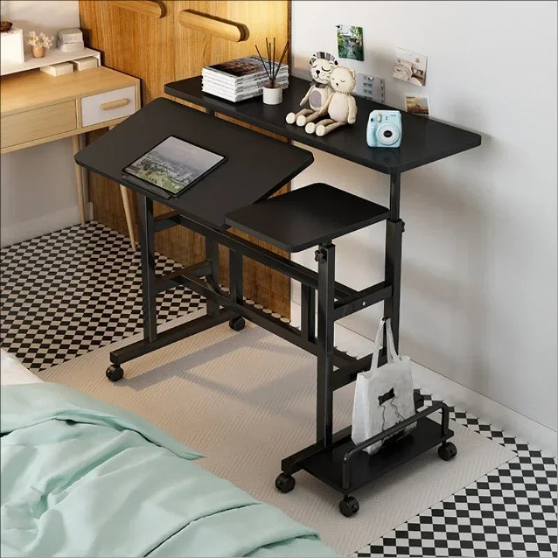 Mesa de computador móvel moderna, mesa de escrita elevatória, mesa de pé dobrável, mesa de cabeceira para quarto, mesa pequena individual, durável.