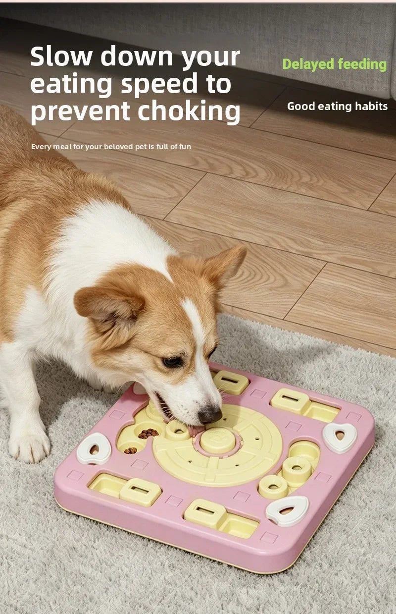 Brinquedo Labirinto Deslizante Multicamadas para Pets: Comedouro Lento, Tabuleiro de Busca de Alimentos, Anti-Engasgo