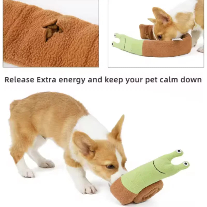 Brinquedos para animais de estimação em forma de caracol para cães e gatos, quebra-cabeças de treinamento para ocultar odores, tapetes divertidos para cheirar, jogo interativo para gatos e cães