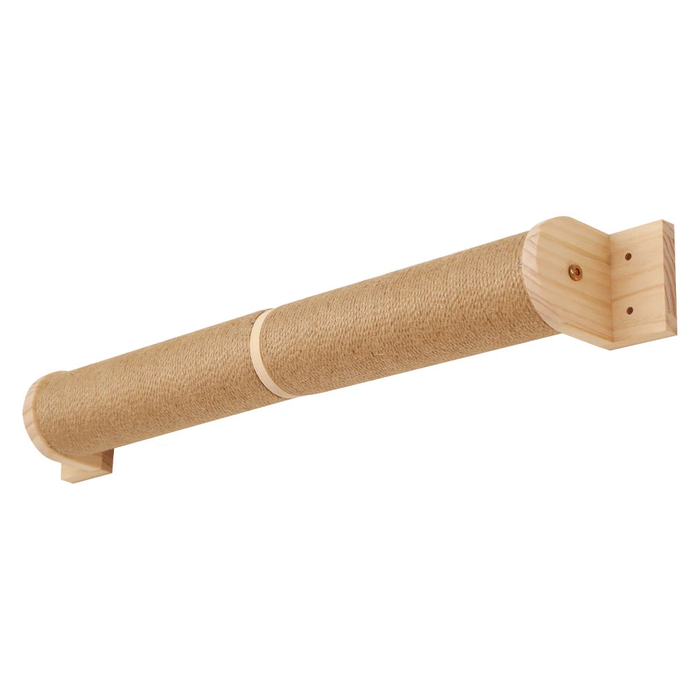 Pós de arranhar para gatos montado na parede, móveis de parede, árvore de madeira para gatos grandes, colunas mais grossas para multi-funções