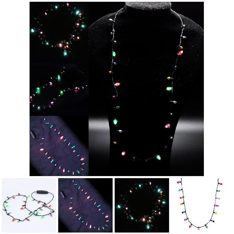 Colar de luzes LEDs de Natal com 8 luzes Bulbos de Natal Flash String Luzes de brilho Colar String Festival Decoração