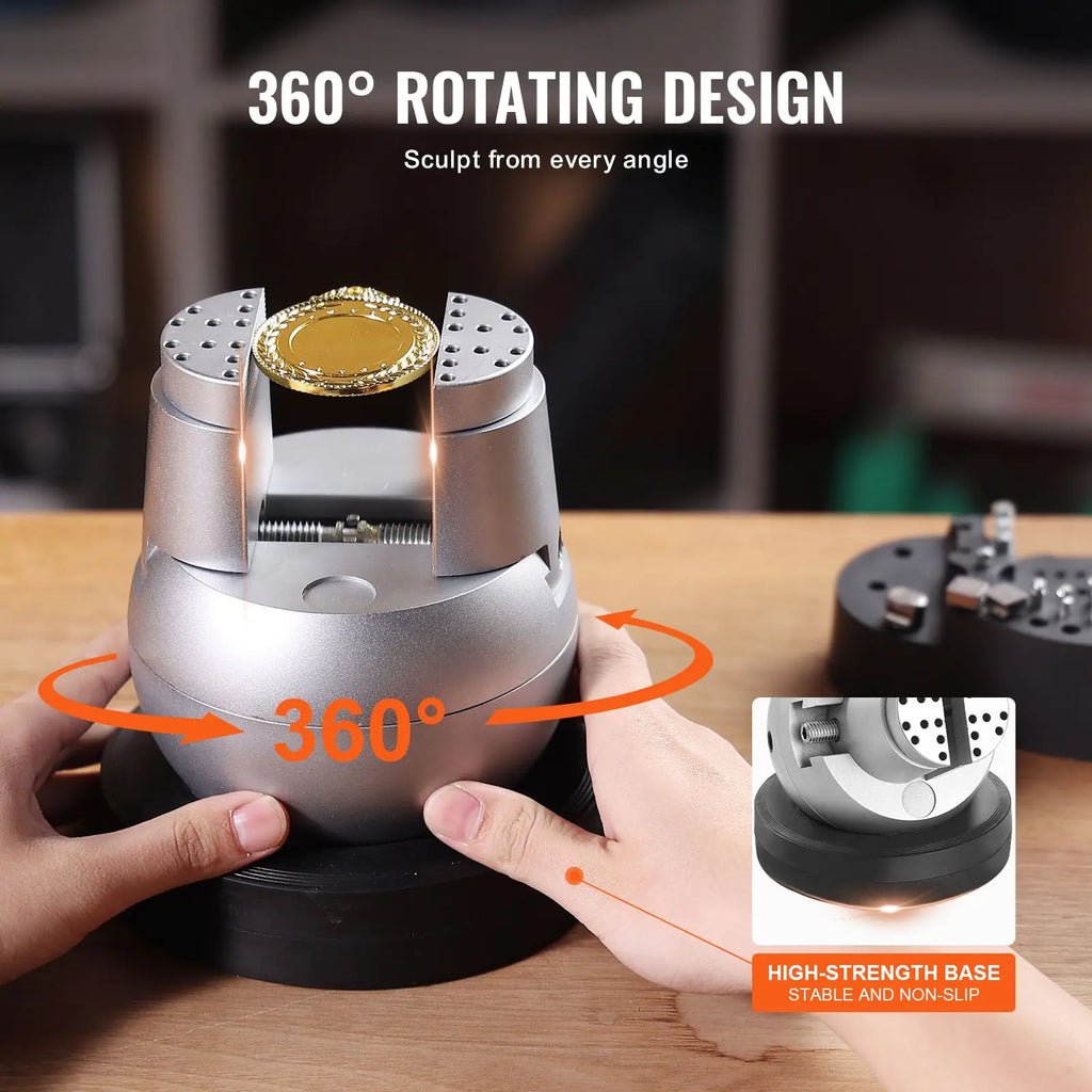 69 PCS Attachment Ball Vise 5\" Engraving Setting Tool with 360 Degrees Rotation Jewelry Engraving Block Tool