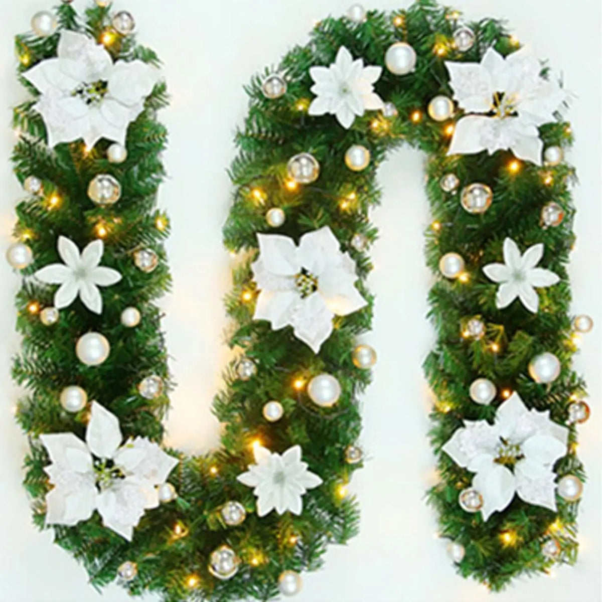2.7m 5 cores decorações de natal guirlanda decoração rattan luzes grinalda decorado lareira escadas parede porta decoração