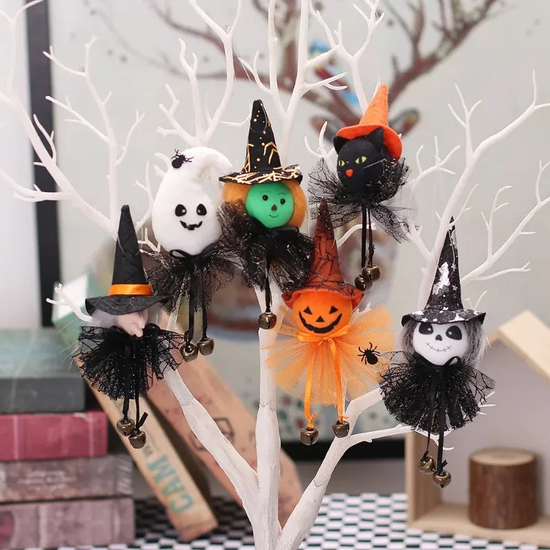 Enfeites Assustadores de Halloween: Bonecos de Pelúcia de Abóbora, Bruxa e Fantasma para Pendurar – Decoração Festiva e Presente de Feriado 2026