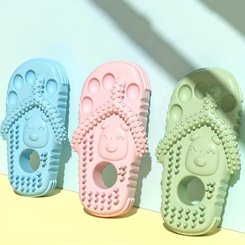 Chinelos para mordida de cães, brinquedos para animais de estimação, para mordiscar gatos e cães, com pontas salientes, para limpeza e afiação dos dentes, brinquedos de TPR com som, brinquedo para animais de estimação